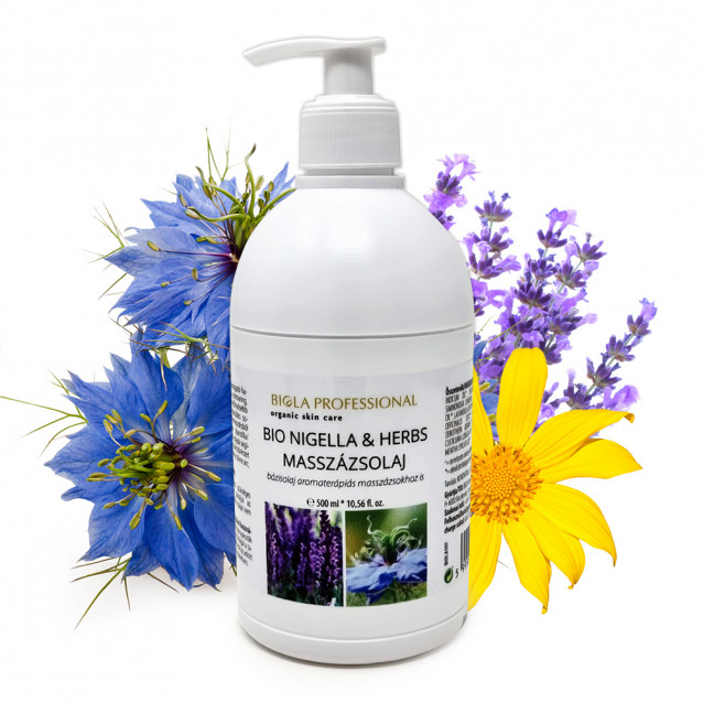 Bio nigella & herbs masszázsolaj - 500 ml